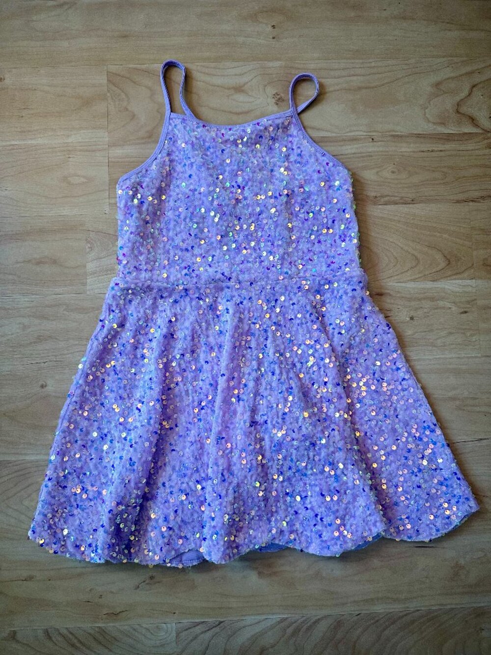 Liv & Stella Purple Sparkle and Shine Scalloped Sequin Skort Dress, size 8